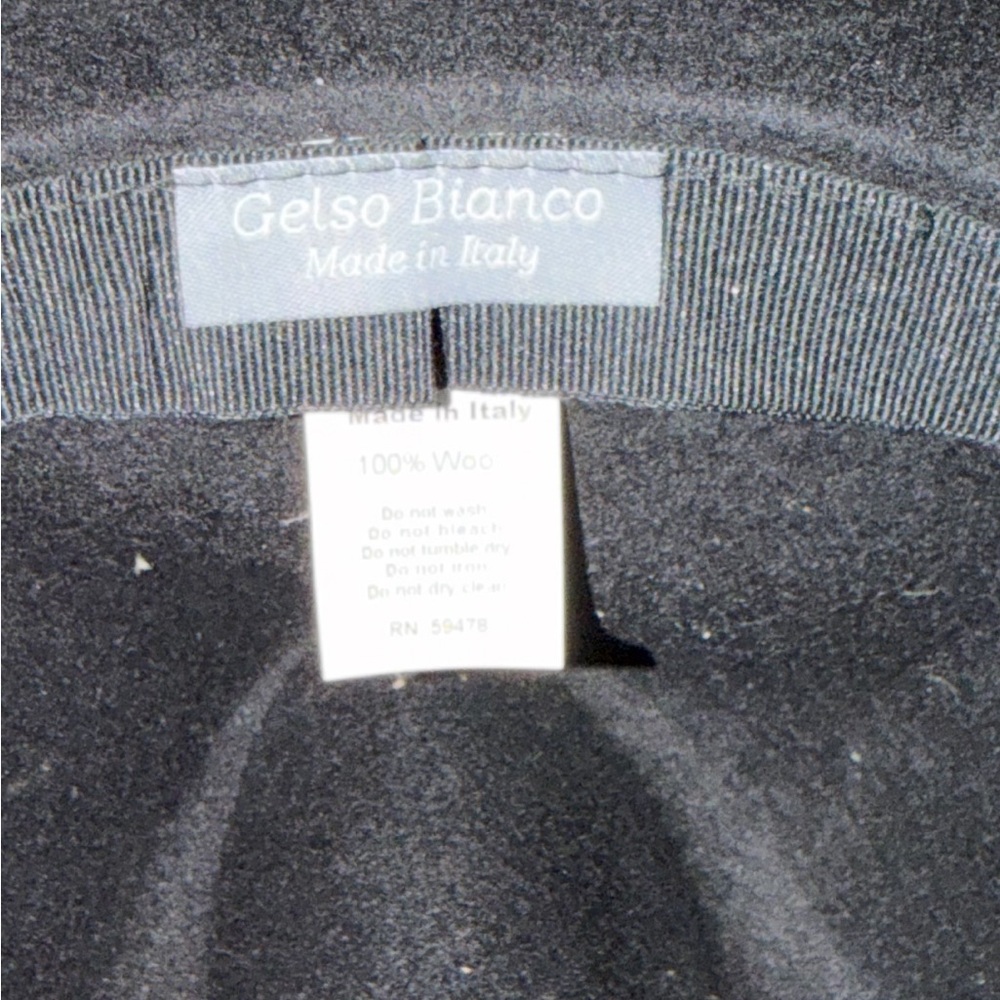 Classic Black Fedora Wool Hat Made In Italy - Picture 3 of 12